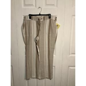 Per Se Tan Linen Blend Pants